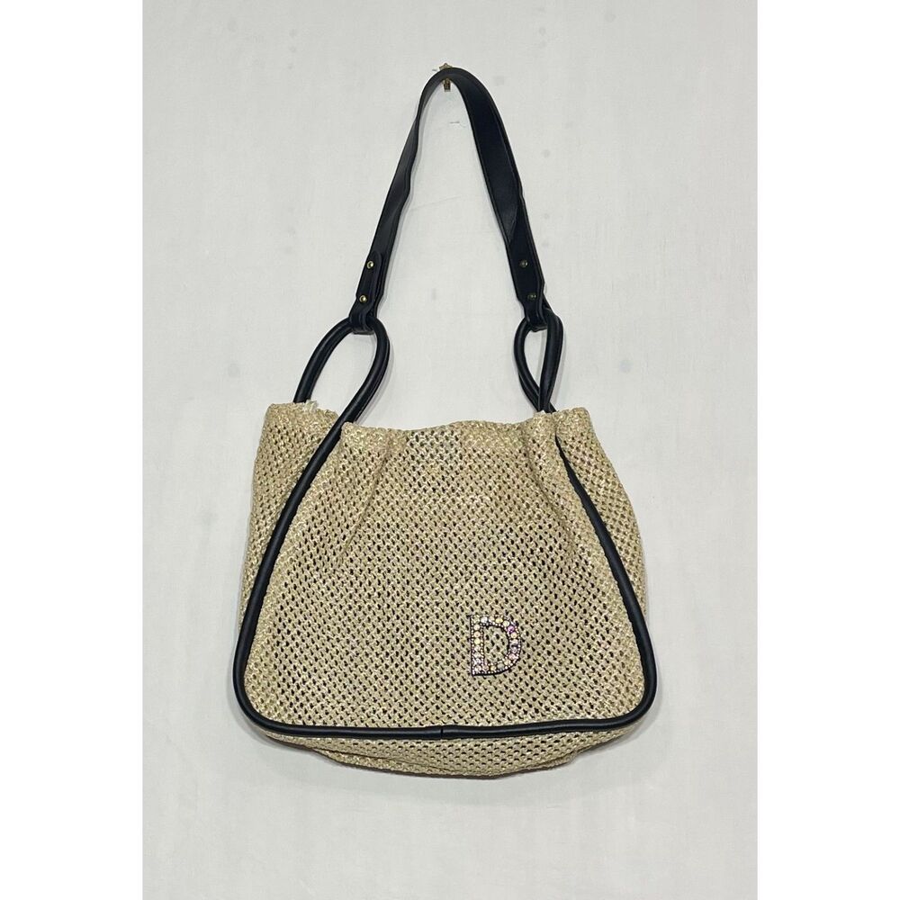 D Natural Woven Straw Tote Bag